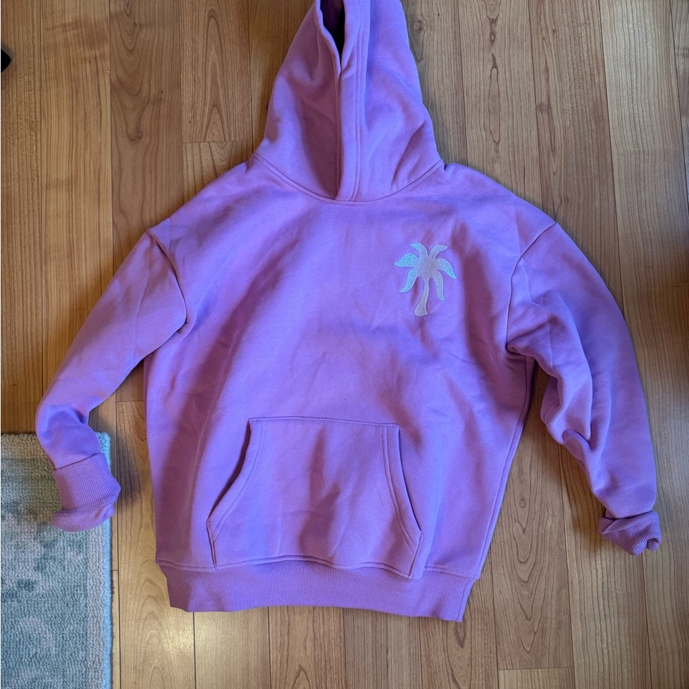 "Everything Comes in Waves" Hoodie in Pink - PINK PALM PUFF - Picture 7 of 7